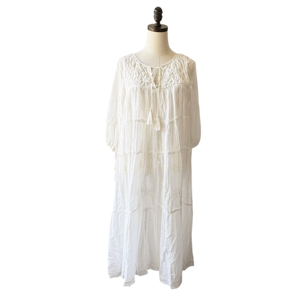Sundance Talisman Frederico Tiered Dress in White | SMALL/MEDIUM NWT - Picture 2 of 15